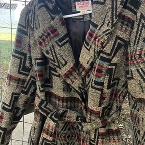 Tribal print pea coat